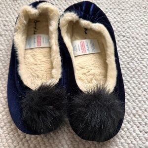 Boden velvet slippers with Pom Pom